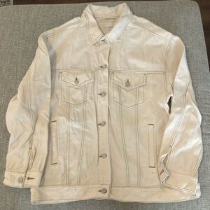 LOFT Cream Jean Jacket. EUC. Oversized large.